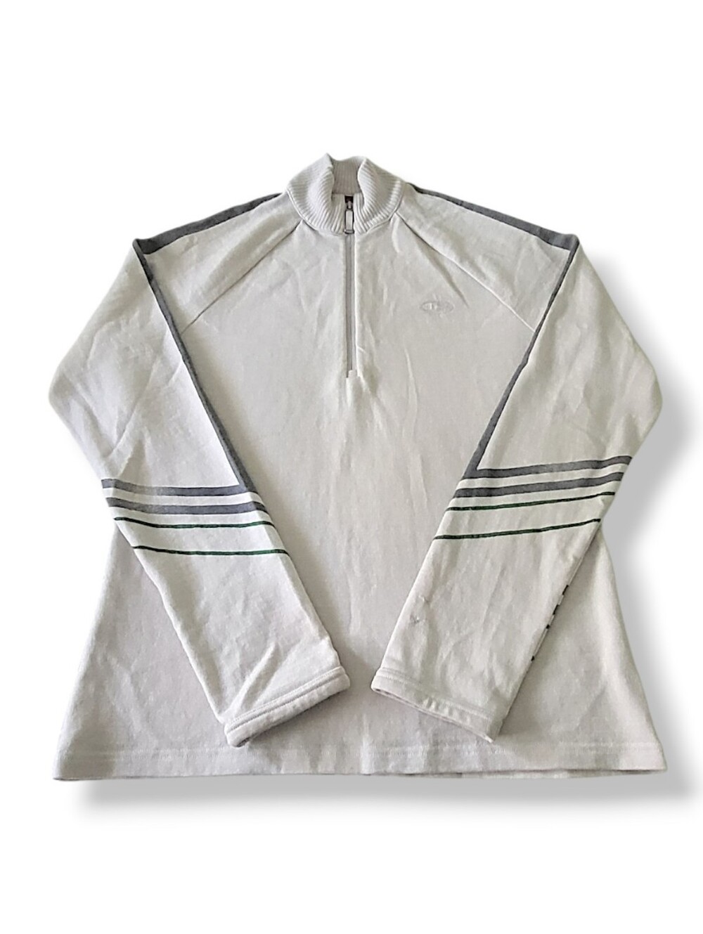 ICEBREAKER 320 Sport Merino Wool Half Zip Pullover Sweater with Stripes